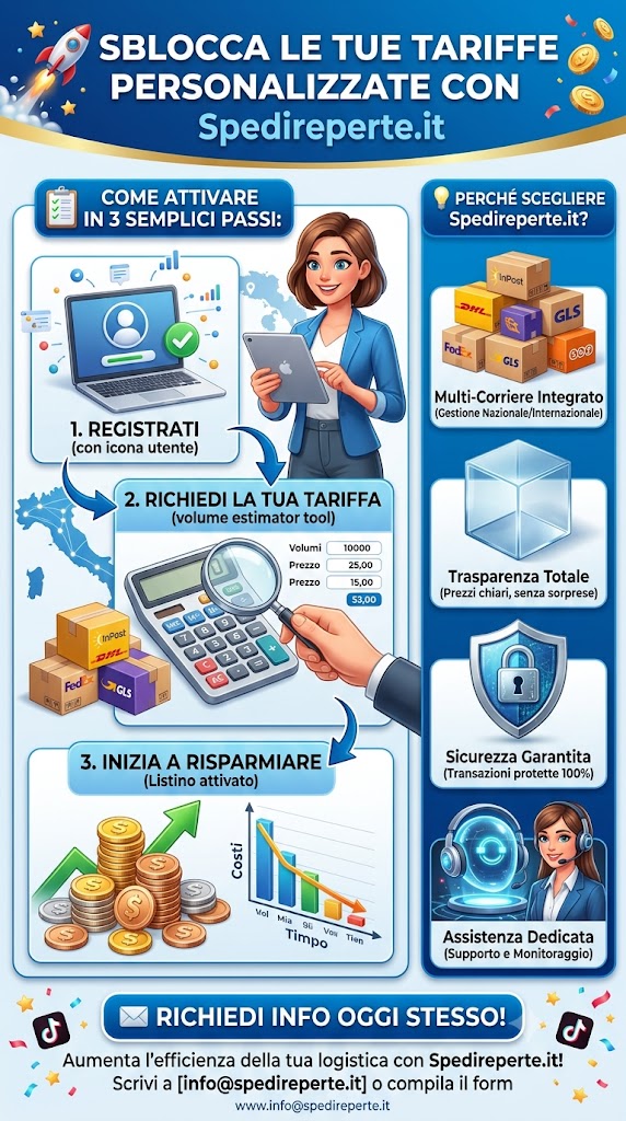 RICHIEDI IL TUO LISTINO PERSONALIZZATOSE HAI PIU' DI 100 SPEDIZIONI AL MESE !!